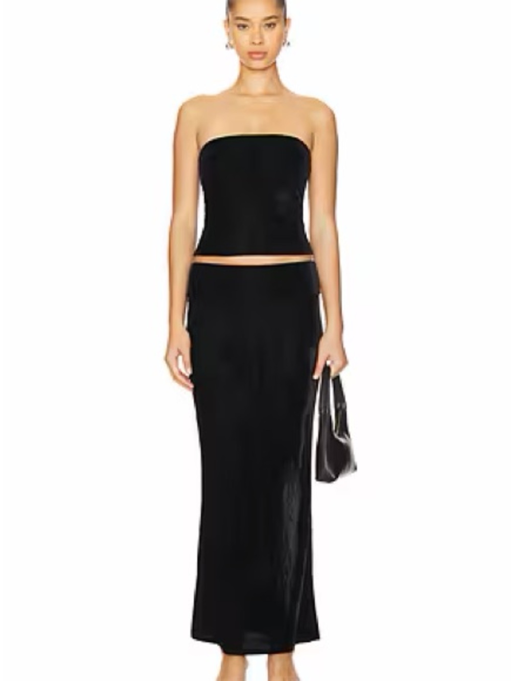 superdown Black Strapless Maxi Skirt set Liv